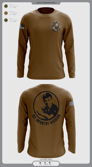 Long Sleeve Performance Shirt, 1st Infantry Division, , Teamtime, Team time, sublimation, custom sports apparel, team uniforms, spirit wear, spiritwear, sports uniforms, custom shirts, team store, custom team store, fundraiser sports, apparel fundraiser