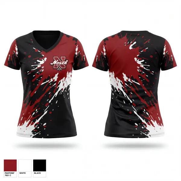Womens Short Sleeve Vneck Shirt, North Attleboro, Women's Basketball, Teamtime, Team time, sublimation, custom sports apparel, team uniforms, spirit wear, spiritwear, sports uniforms, custom shirts, team store, custom team store, fundraiser sports, apparel fundraiser