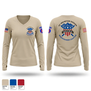 Womens Long Sleeve Vneck Shirt, Mountaineer Chapter Adjutant General Regimental Association, Army, Teamtime, Team time, sublimation, custom sports apparel, team uniforms, spirit wear, spiritwear, sports uniforms, custom shirts, team store, custom team store, fundraiser sports, apparel fundraiser