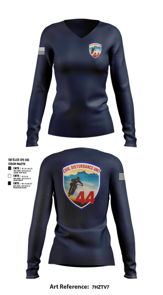 Womens Long Sleeve Vneck Shirt, Civil Disturbance Unit, , Teamtime, Team time, sublimation, custom sports apparel, team uniforms, spirit wear, spiritwear, sports uniforms, custom shirts, team store, custom team store, fundraiser sports, apparel fundraiser