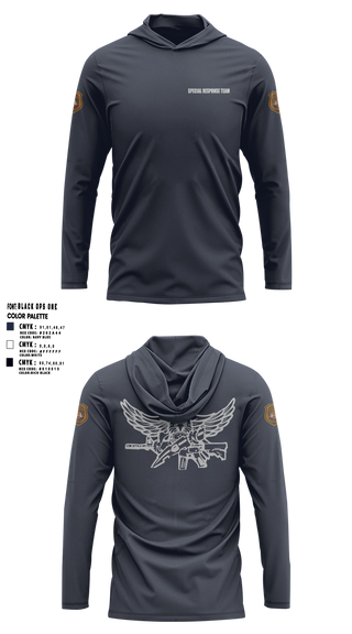 Long Sleeve hooded sunshirt, Special Response Team, Police, Teamtime, Team time, sublimation, custom sports apparel, team uniforms, spirit wear, spiritwear, sports uniforms, custom shirts, team store, custom team store, fundraiser sports, apparel fundraiser