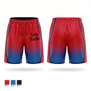 Mens Reversible Basketball Shorts, Lady Bucks, Women's Basketball, Teamtime, Team time, sublimation, custom sports apparel, team uniforms, spirit wear, spiritwear, sports uniforms, custom shirts, team store, custom team store, fundraiser sports, apparel fundraiser