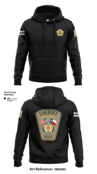 Hoodie, Willacy County Sheriff's Office, Police, Teamtime, Team time, sublimation, custom sports apparel, team uniforms, spirit wear, spiritwear, sports uniforms, custom shirts, team store, custom team store, fundraiser sports, apparel fundraiser