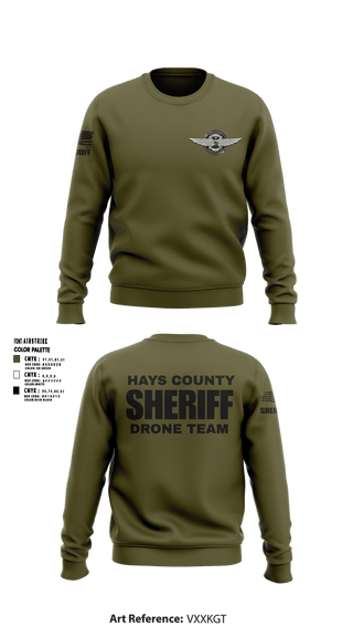 Crew Neck Sweatshirt, Hays County Sheriff Drone Team, Police, Teamtime, Team time, sublimation, custom sports apparel, team uniforms, spirit wear, spiritwear, sports uniforms, custom shirts, team store, custom team store, fundraiser sports, apparel fundraiser