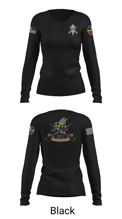 Seabee Women's Long Sleeve V-neck Shirt - 35