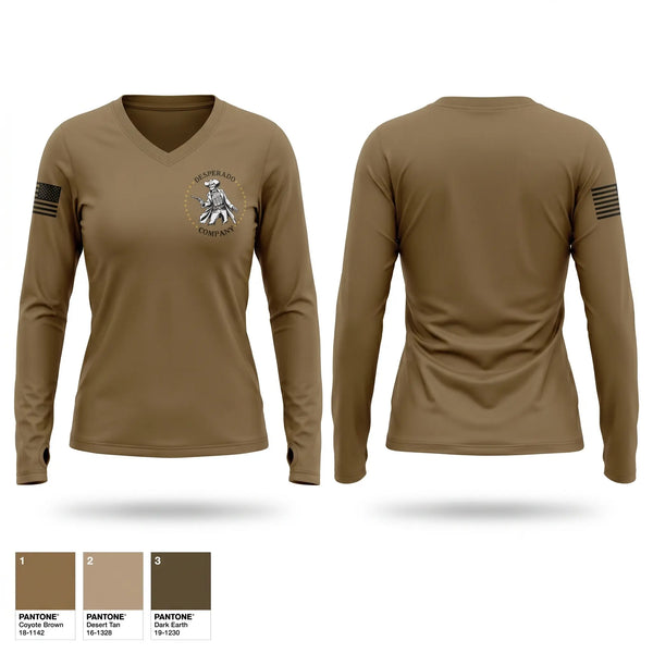 Womens Long Sleeve Vneck Shirt, Delta Company 1-297, National Guard, Teamtime, Team time, sublimation, custom sports apparel, team uniforms, spirit wear, spiritwear, sports uniforms, custom shirts, team store, custom team store, fundraiser sports, apparel fundraiser
