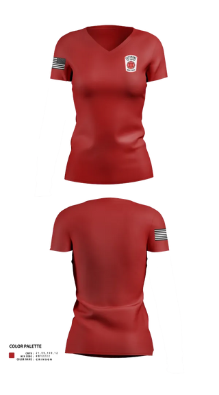 Womens Short Sleeve Vneck Shirt, Coeymans Fire Co. #1, , Teamtime, Team time, sublimation, custom sports apparel, team uniforms, spirit wear, spiritwear, sports uniforms, custom shirts, team store, custom team store, fundraiser sports, apparel fundraiser