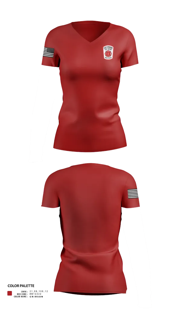 Womens Short Sleeve Vneck Shirt, Coeymans Fire Co. #1, , Teamtime, Team time, sublimation, custom sports apparel, team uniforms, spirit wear, spiritwear, sports uniforms, custom shirts, team store, custom team store, fundraiser sports, apparel fundraiser