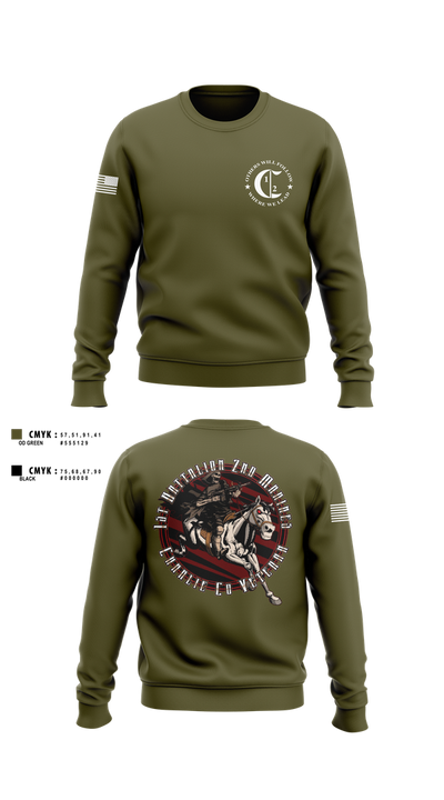 1st Battalion 2nd Marines Charlie Co Veteran 59013691 Crew Neck Sweatshirt - 3