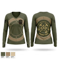 ARMY FIRE Women's Long Sleeve V-neck Shirt - 1