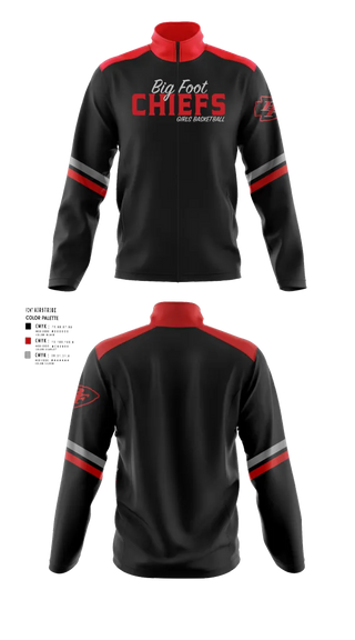 Fleece Jacket, Big Foot Chiefs, Women's Basketball, Teamtime, Team time, sublimation, custom sports apparel, team uniforms, spirit wear, spiritwear, sports uniforms, custom shirts, team store, custom team store, fundraiser sports, apparel fundraiser