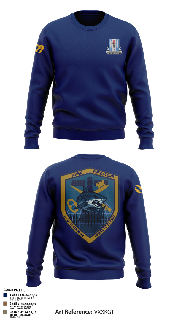 Crew Neck Sweatshirt, Alpha Company, 205th MI BN, Army, Teamtime, Team time, sublimation, custom sports apparel, team uniforms, spirit wear, spiritwear, sports uniforms, custom shirts, team store, custom team store, fundraiser sports, apparel fundraiser
