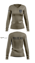 Roy Cit Police K9 Women's Long Sleeve V-neck Shirt - 102