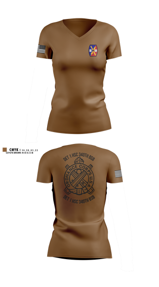Womens Short Sleeve Vneck Shirt, DET 1 HSC 340TH BSB, Army, Teamtime, Team time, sublimation, custom sports apparel, team uniforms, spirit wear, spiritwear, sports uniforms, custom shirts, team store, custom team store, fundraiser sports, apparel fundraiser