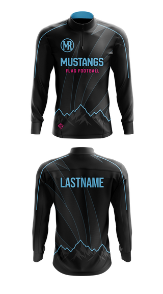 Quarter Zip Jacket, Mountain Range HS Flag Football, Women's Soccer, Teamtime, Team time, sublimation, custom sports apparel, team uniforms, spirit wear, spiritwear, sports uniforms, custom shirts, team store, custom team store, fundraiser sports, apparel fundraiser