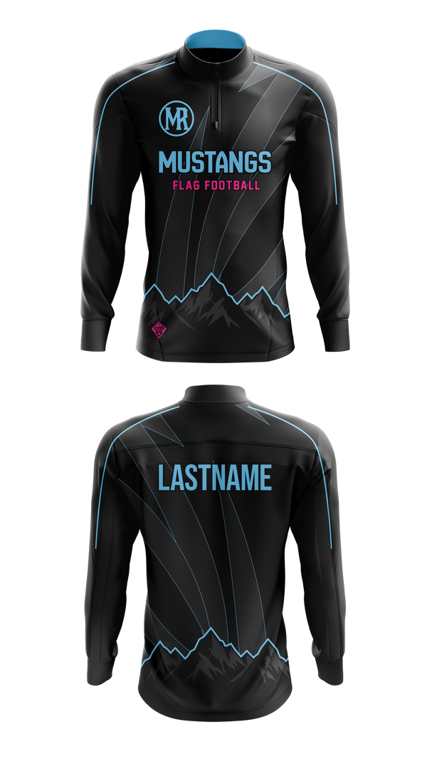 Quarter Zip Jacket, Mountain Range HS Flag Football, Women's Soccer, Teamtime, Team time, sublimation, custom sports apparel, team uniforms, spirit wear, spiritwear, sports uniforms, custom shirts, team store, custom team store, fundraiser sports, apparel fundraiser