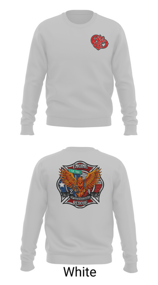 Crew Neck Sweatshirt, Cy Creek Fire 24, Fire Department, Teamtime, Team time, sublimation, custom sports apparel, team uniforms, spirit wear, spiritwear, sports uniforms, custom shirts, team store, custom team store, fundraiser sports, apparel fundraiser