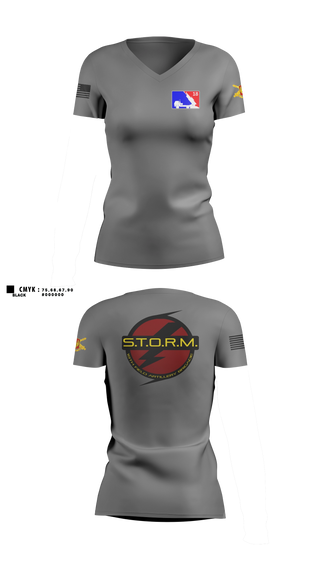 Womens Short Sleeve Vneck Shirt, H2F STORM, Army, Teamtime, Team time, sublimation, custom sports apparel, team uniforms, spirit wear, spiritwear, sports uniforms, custom shirts, team store, custom team store, fundraiser sports, apparel fundraiser