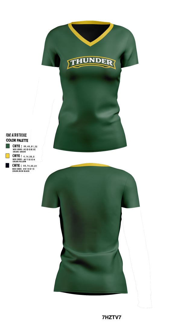 Womens Short Sleeve Vneck Shirt, Thunder, Baseball, Teamtime, Team time, sublimation, custom sports apparel, team uniforms, spirit wear, spiritwear, sports uniforms, custom shirts, team store, custom team store, fundraiser sports, apparel fundraiser