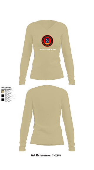Womens Long Sleeve Vneck Shirt, Intelligence Support Battalion, , Teamtime, Team time, sublimation, custom sports apparel, team uniforms, spirit wear, spiritwear, sports uniforms, custom shirts, team store, custom team store, fundraiser sports, apparel fundraiser