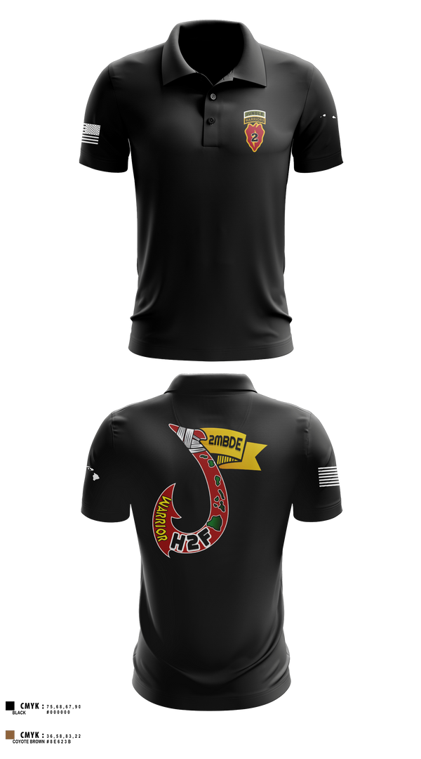 Short Sleeve Performance Polo, H2F, 2nd Mobile Brigade, 25th Infantry Division, Army, Teamtime, Team time, sublimation, custom sports apparel, team uniforms, spirit wear, spiritwear, sports uniforms, custom shirts, team store, custom team store, fundraiser sports, apparel fundraiser
