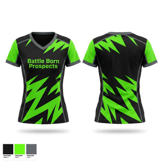 Womens Short Sleeve Vneck Shirt, Battle Born Prospects, Baseball, Teamtime, Team time, sublimation, custom sports apparel, team uniforms, spirit wear, spiritwear, sports uniforms, custom shirts, team store, custom team store, fundraiser sports, apparel fundraiser