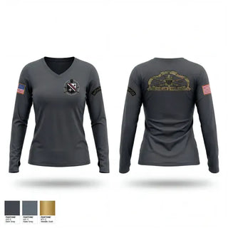 Womens Long Sleeve Vneck Shirt, Tactical Operations Branch, Coast Guard, Teamtime, Team time, sublimation, custom sports apparel, team uniforms, spirit wear, spiritwear, sports uniforms, custom shirts, team store, custom team store, fundraiser sports, apparel fundraiser