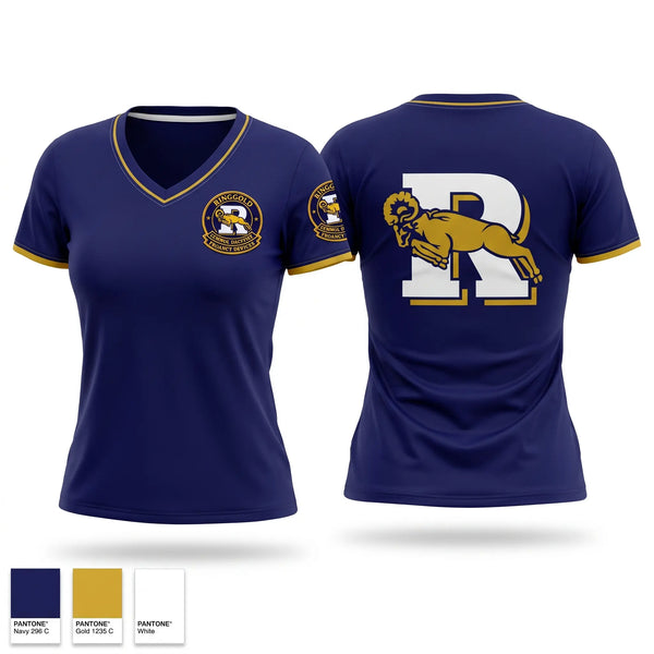 Womens Short Sleeve Vneck Shirt, Ringgold School District, , Teamtime, Team time, sublimation, custom sports apparel, team uniforms, spirit wear, spiritwear, sports uniforms, custom shirts, team store, custom team store, fundraiser sports, apparel fundraiser