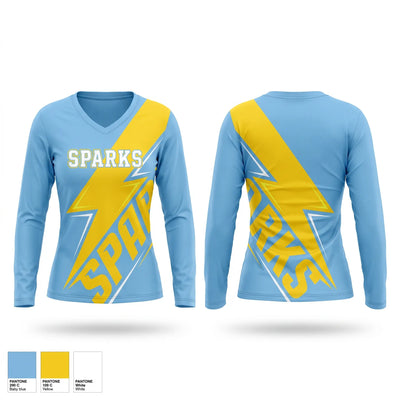 Sparks Women's Long Sleeve V-neck Shirt - 1