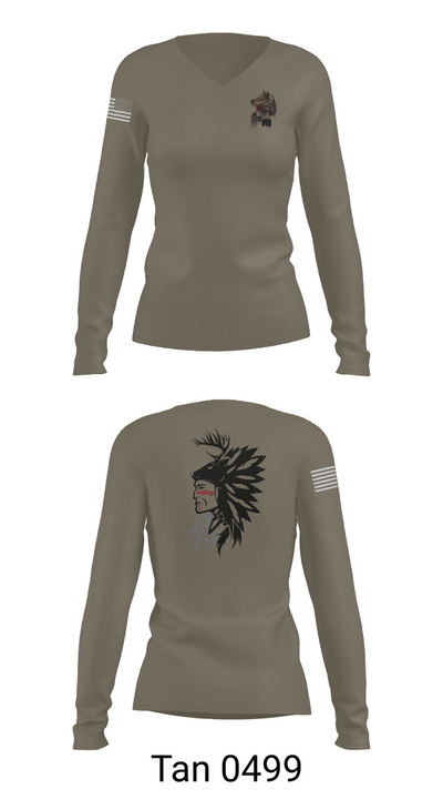 101st airborne 1-327 35416174 Women's Long Sleeve V-neck Shirt - 77
