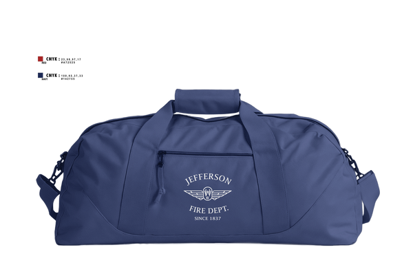 Duffle Bag, Jefferson vol Fire Dept, Fire Department, Teamtime, Team time, sublimation, custom sports apparel, team uniforms, spirit wear, spiritwear, sports uniforms, custom shirts, team store, custom team store, fundraiser sports, apparel fundraiser