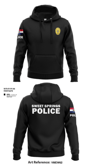 Hoodie, Sweet Springs, Police, Teamtime, Team time, sublimation, custom sports apparel, team uniforms, spirit wear, spiritwear, sports uniforms, custom shirts, team store, custom team store, fundraiser sports, apparel fundraiser