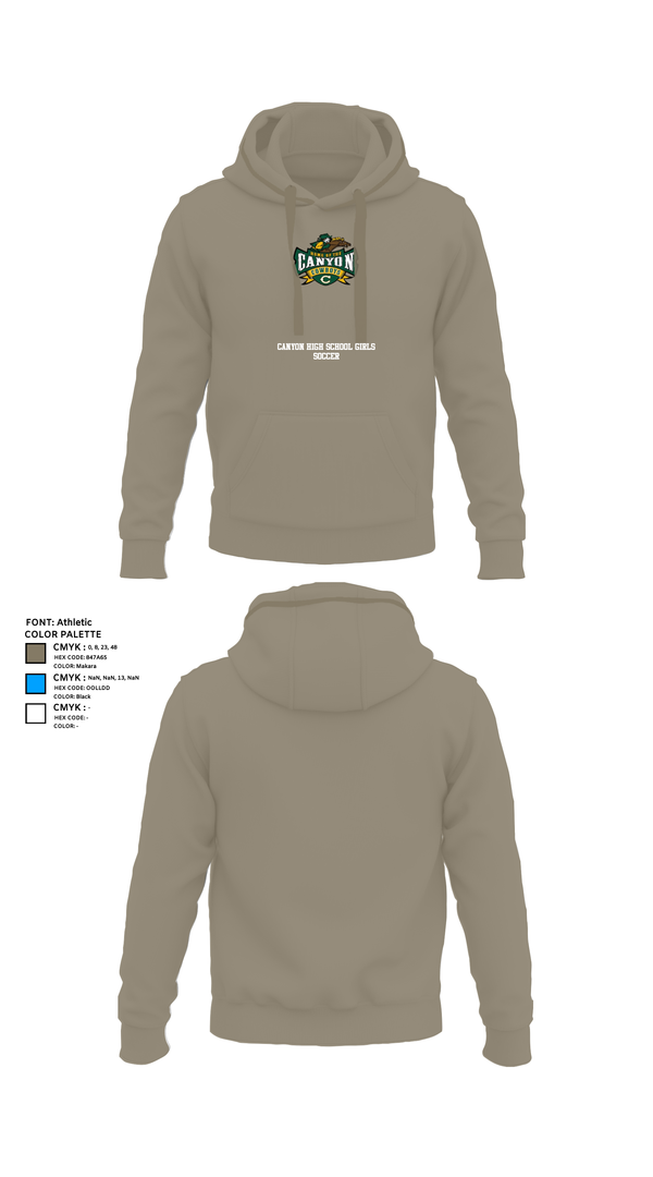 Hoodie, Canyon High School Girls Soccer, Women's Soccer, Teamtime, Team time, sublimation, custom sports apparel, team uniforms, spirit wear, spiritwear, sports uniforms, custom shirts, team store, custom team store, fundraiser sports, apparel fundraiser