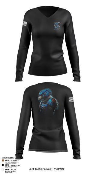Womens Long Sleeve Vneck Shirt, Battlehawks, , Teamtime, Team time, sublimation, custom sports apparel, team uniforms, spirit wear, spiritwear, sports uniforms, custom shirts, team store, custom team store, fundraiser sports, apparel fundraiser
