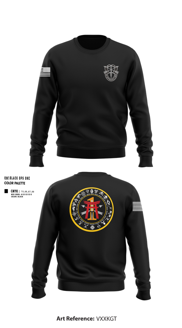 Crew Neck Sweatshirt, 1st Battalion, 1st Special Forces Group (Airborne), Army, Teamtime, Team time, sublimation, custom sports apparel, team uniforms, spirit wear, spiritwear, sports uniforms, custom shirts, team store, custom team store, fundraiser sports, apparel fundraiser