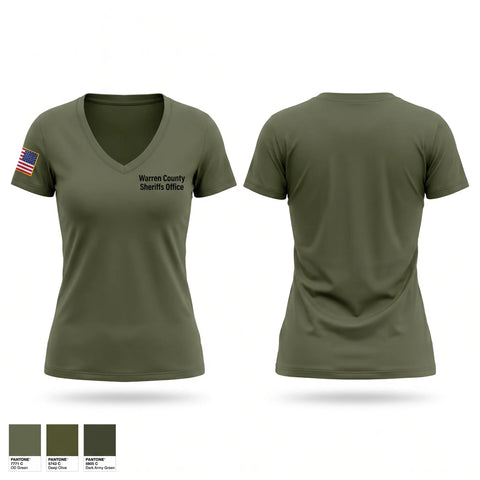 Womens Short Sleeve Vneck Shirt, Warren County Sheriff’s Office, Police, Teamtime, Team time, sublimation, custom sports apparel, team uniforms, spirit wear, spiritwear, sports uniforms, custom shirts, team store, custom team store, fundraiser sports, apparel fundraiser