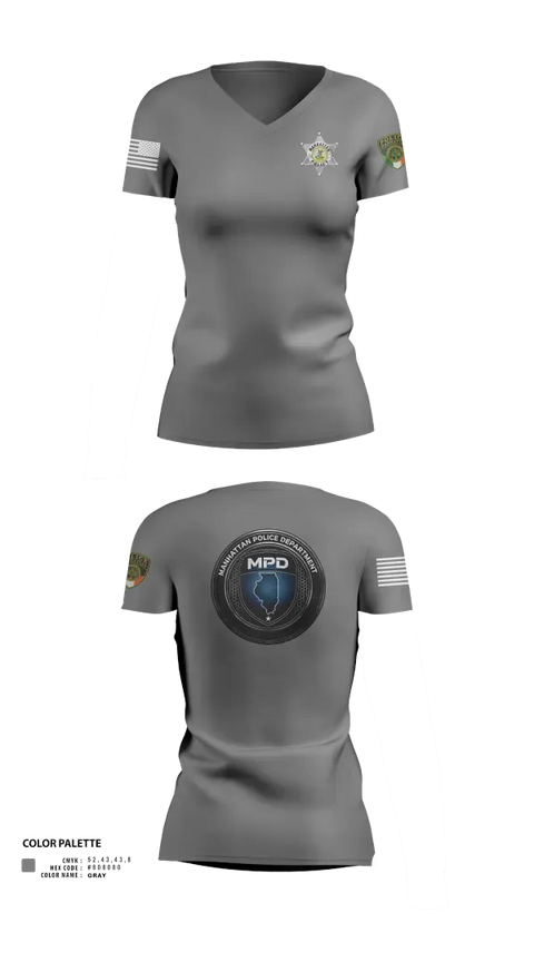 Womens Short Sleeve Vneck Shirt, Manhattan Police Department, Police, Teamtime, Team time, sublimation, custom sports apparel, team uniforms, spirit wear, spiritwear, sports uniforms, custom shirts, team store, custom team store, fundraiser sports, apparel fundraiser