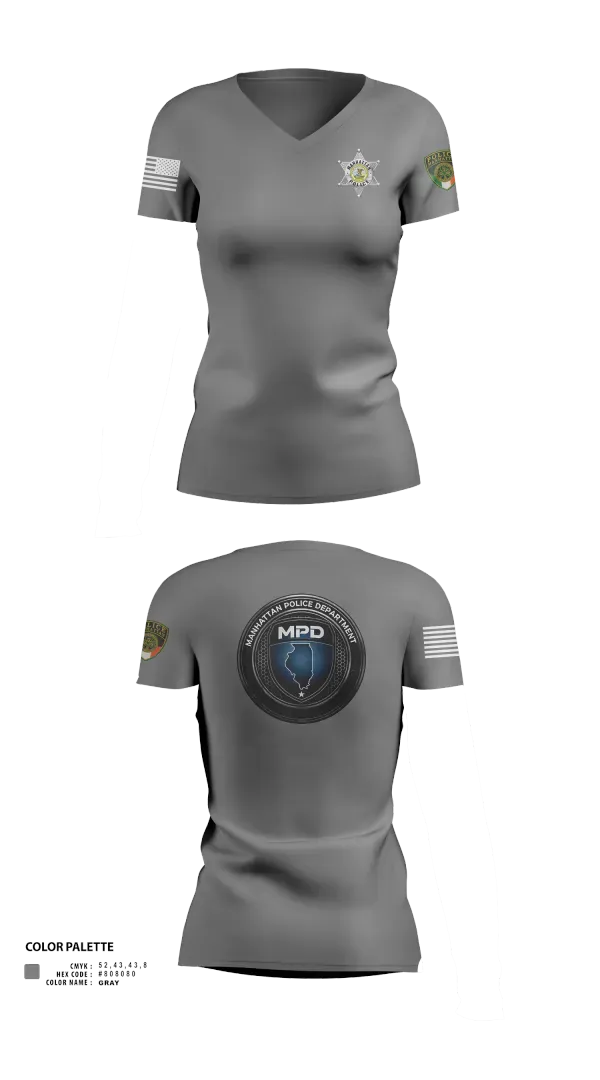 Womens Short Sleeve Vneck Shirt, Manhattan Police Department, Police, Teamtime, Team time, sublimation, custom sports apparel, team uniforms, spirit wear, spiritwear, sports uniforms, custom shirts, team store, custom team store, fundraiser sports, apparel fundraiser