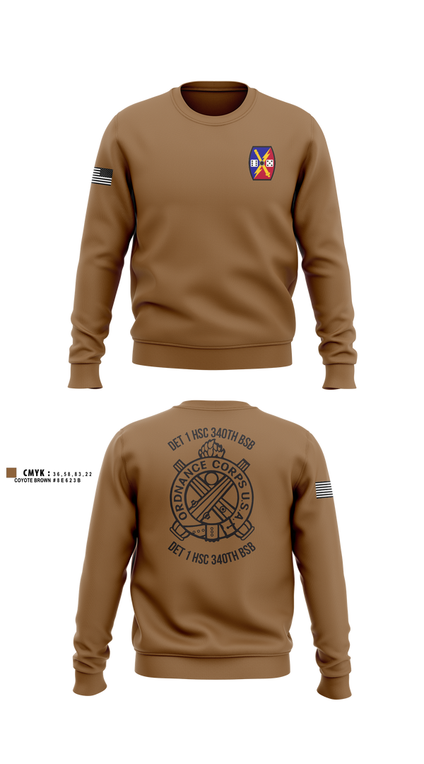 Crew Neck Sweatshirt, DET 1 HSC 340TH BSB, Army, Teamtime, Team time, sublimation, custom sports apparel, team uniforms, spirit wear, spiritwear, sports uniforms, custom shirts, team store, custom team store, fundraiser sports, apparel fundraiser
