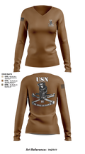 NMCB-25 17597723 Women's Long Sleeve V-neck Shirt - 2