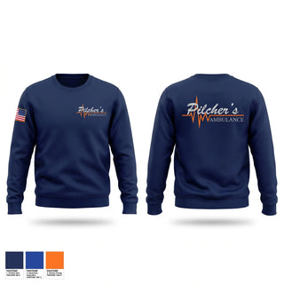 Crew Neck Sweatshirt, Pilchers Ambulance Service, EMS/EMT, Teamtime, Team time, sublimation, custom sports apparel, team uniforms, spirit wear, spiritwear, sports uniforms, custom shirts, team store, custom team store, fundraiser sports, apparel fundraiser
