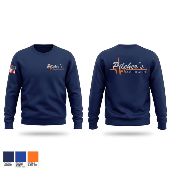 Crew Neck Sweatshirt, Pilchers Ambulance Service, EMS/EMT, Teamtime, Team time, sublimation, custom sports apparel, team uniforms, spirit wear, spiritwear, sports uniforms, custom shirts, team store, custom team store, fundraiser sports, apparel fundraiser