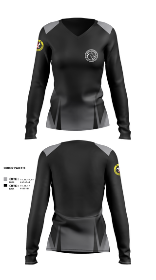 Womens Long Sleeve Vneck Shirt, TEKKIKAN, , Teamtime, Team time, sublimation, custom sports apparel, team uniforms, spirit wear, spiritwear, sports uniforms, custom shirts, team store, custom team store, fundraiser sports, apparel fundraiser