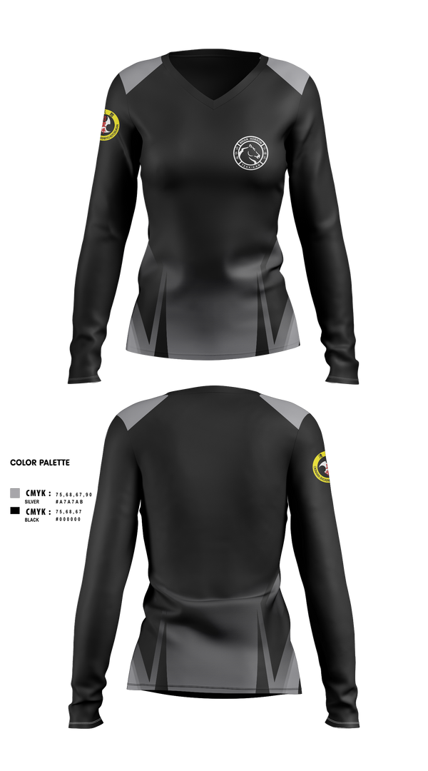 Womens Long Sleeve Vneck Shirt, TEKKIKAN, , Teamtime, Team time, sublimation, custom sports apparel, team uniforms, spirit wear, spiritwear, sports uniforms, custom shirts, team store, custom team store, fundraiser sports, apparel fundraiser