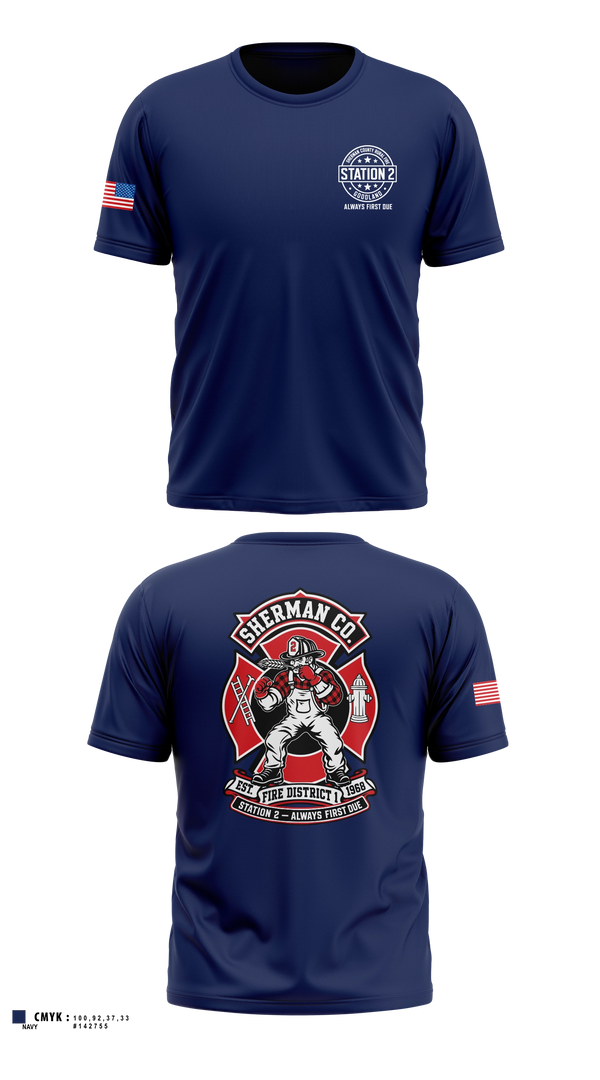 Old School Cotton Feel Shirt, Sherman County Fire District 1, Fire Department, Teamtime, Team time, sublimation, custom sports apparel, team uniforms, spirit wear, spiritwear, sports uniforms, custom shirts, team store, custom team store, fundraiser sports, apparel fundraiser