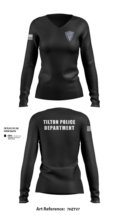 Tilton Police Department 94769957 Women's Long Sleeve V-neck Shirt - 3