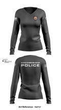 Citizen Pottawatomie nation Police Department  Women's Long Sleeve V-neck Shirt - 4