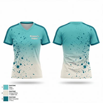 Momma T’s Dugout 49557157 Women's Short Sleeve V-neck Shirt - 1