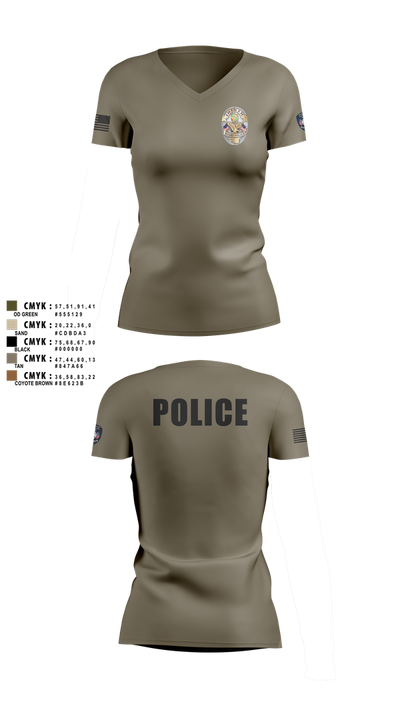 Miami Police Department 44557573 Women's Short Sleeve V-neck Shirt - 6