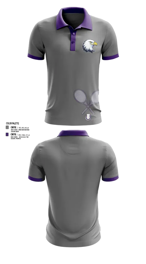 Short Sleeve Performance Polo, Albion Purple Eagles, Tennis, Teamtime, Team time, sublimation, custom sports apparel, team uniforms, spirit wear, spiritwear, sports uniforms, custom shirts, team store, custom team store, fundraiser sports, apparel fundraiser